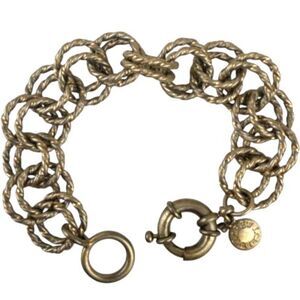 J.Crew Archive Chunky Multi-Link Twine Rope Chain Bracelet Bronze Antiqued